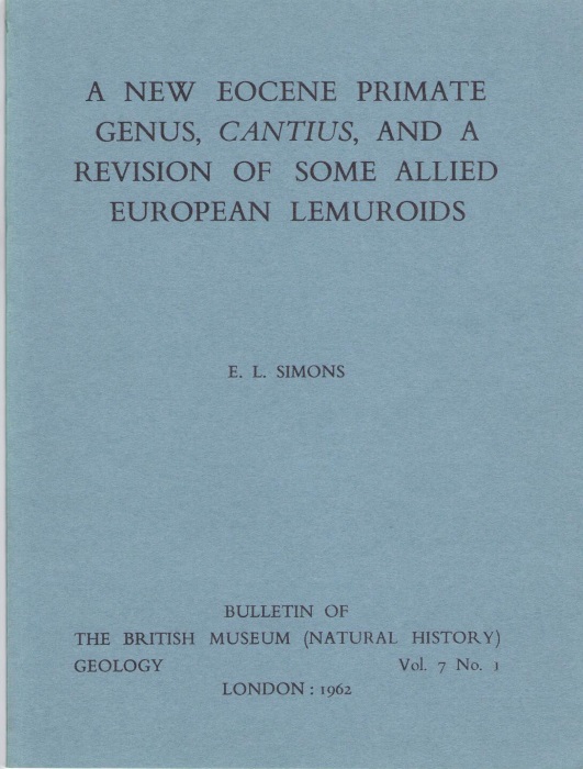 Simons, E.L. - A New Eocene Primate Genus, Cantius, and a Revision of some allied European Lemuroids