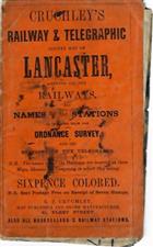 Cruchley's Railway & Telegraphic Map of Lancashire showing all the Railways & names of stations also the telegraph lines & stations. Improved from the Ordnance Surveys.