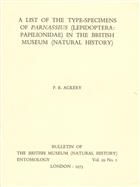 A List of the Type-Specimens of Parnassius (Lepidoptera:  Papilionidae) in the British Museum (Natural History)