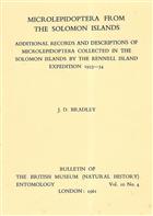 Microlepidoptera from the Solomon Islands: Additional Records and Desctiptions of Microlepidoptera collected in the Solomon Islands by the Rennell Island Expedition 1953-54