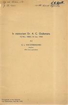 In memoriam Dr. A.C. Oudemans 12 Nov. 1858 - 14 Jan. 1943